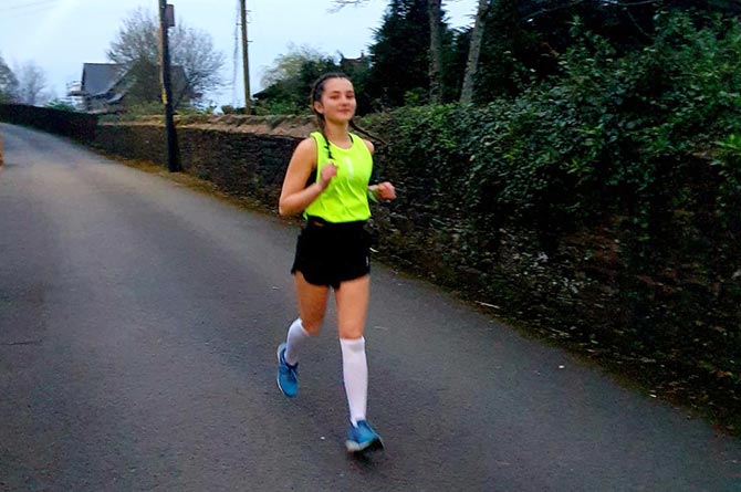 Carey taking part in her fundraising challenge for Birmingham Children's Hospital