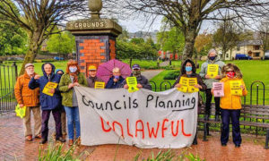 Members of the Lower Sirhowy Valley Residents Group protesting in Risca