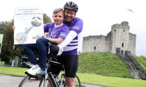 Matt Evans with son Hywel