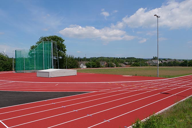 The new athletics hub at Rhiw Syr Dafydd school in Oakdale