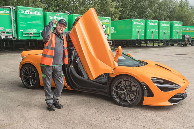 Grandfather Andrew Olsen has won a £275k McLaren 720S Spider
