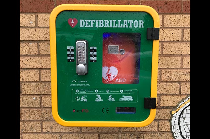 The defibrillator is protected by a code