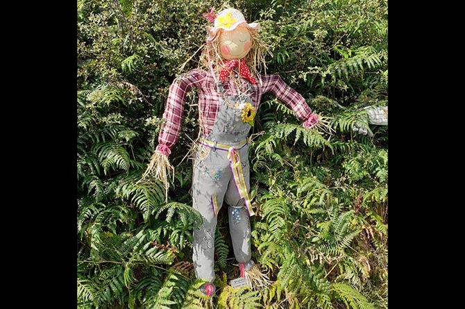 One of the scarecrows that was entered into the competition at Pencoed Fach Farm
