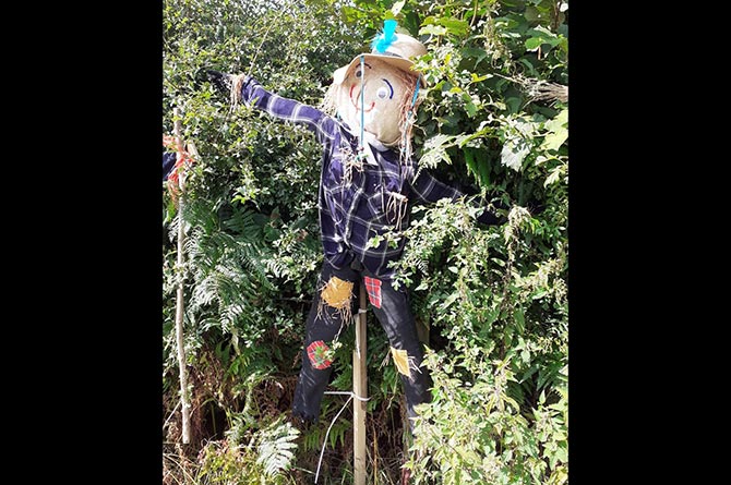 One of the scarecrows that was entered into the competition at Pencoed Fach Farm