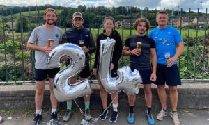 Organiser Sophie Bignell, centre, with fellow fundraisers after completing the 24-hour challenge