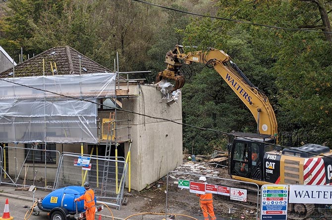 Demolition work begins on Hafodyrynys Road