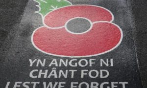 Poppy markings are being placed on roads across the borough