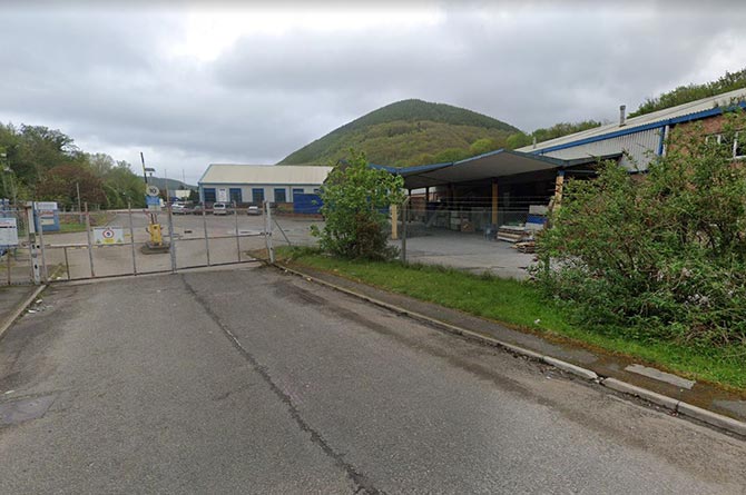 The entrance to Chapel Farm Industrial Estate, Cwmcarn