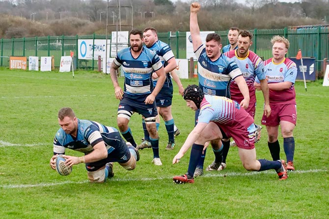 Bargoed RFC earned a bonus-point win in a 56-19 rout of Tata Steel