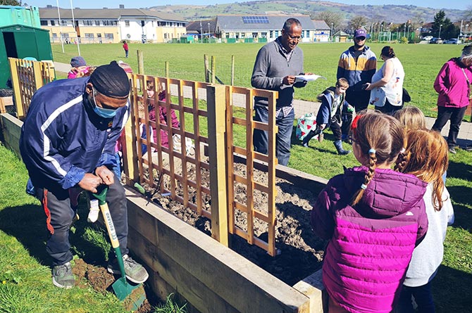 A diversity garden has been planted at the Y Gwyndy campus in Caerphilly