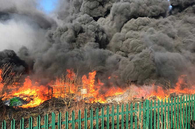 The fire at Dragon Recycling Solutions in Rhymney