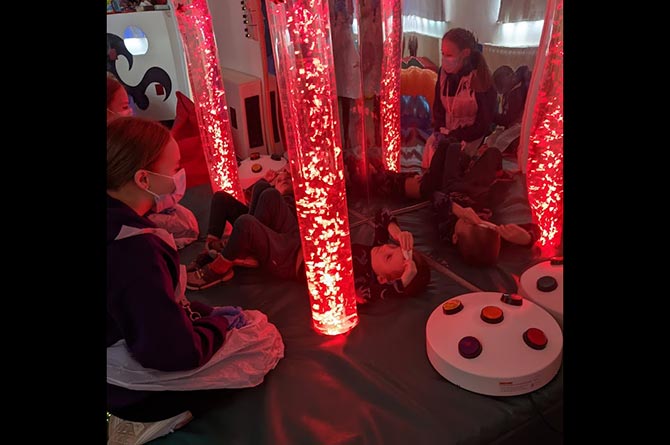 Sensory play at the Sparkle play club in Energlyn