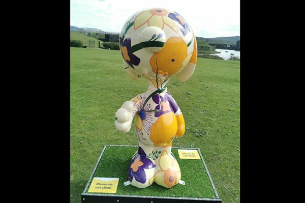 The Snoopy sculpture on Crescent Road was damaged