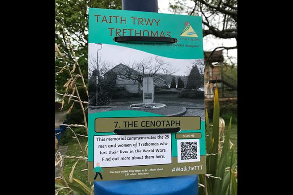 Trethomas Cenotaph is one of the locations marked out on the trail