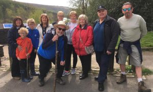 Phillip Williams, fifth from left, has set up a walking group in the Upper Rhymney Valley