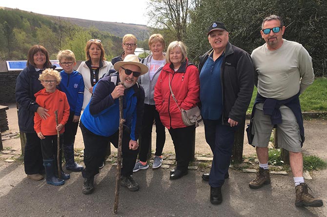 Phillip Williams, fifth from left, has set up a walking group in the Upper Rhymney Valley