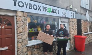 James Morgan, right, launched the Toy Box Project in 2020