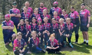 Wattsville Girls' Under-10s players and coaches