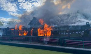 Gilfach Bowls Club is on fire