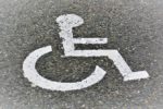 disabled parking pay stock image