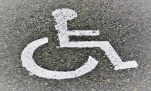 disabled parking pay stock image