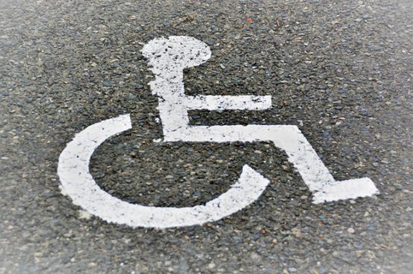 disabled parking pay stock image