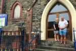 Andy and Julie Baker on the steps of Mount Pleasant Baptist Church in Blackwood