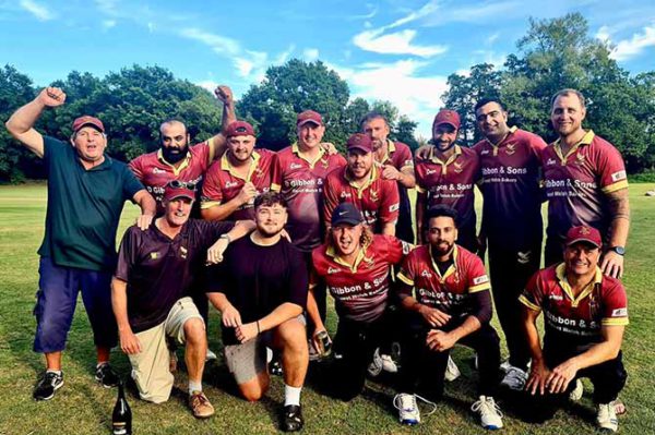Machen Cricket Club celebrating their promotion into division three