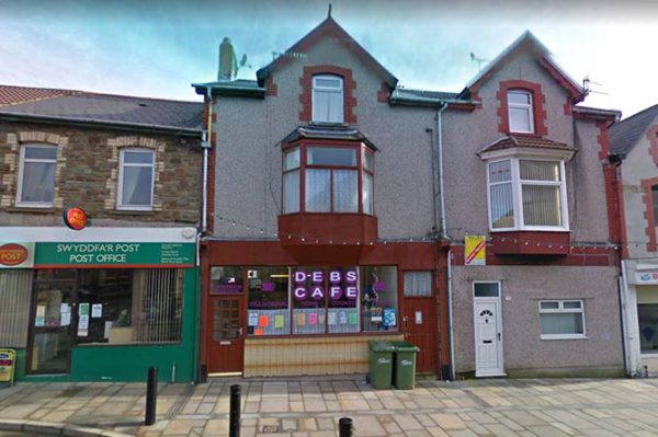 The former Debs Cafe on 3 High Street, Senghenydd, before it closed