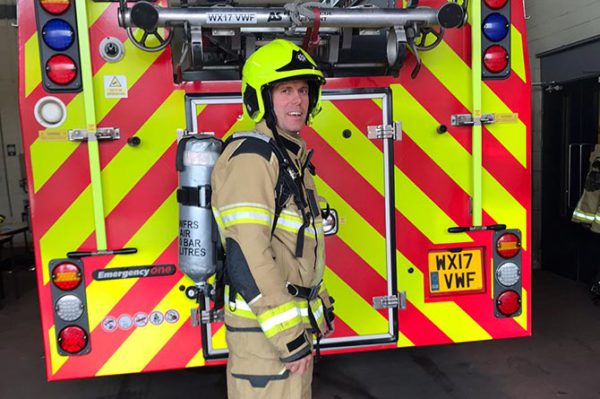Lee Prescott will run the Cardiff Half Marathon in full uniform