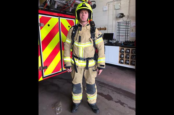 Lee Prescott will run the Cardiff Half Marathon in full uniform