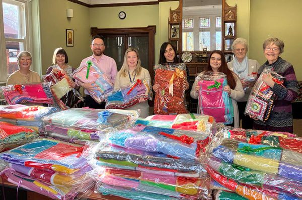 More than 60 blankets have been knitted by volunteers at Caerphilly Miners' Centre