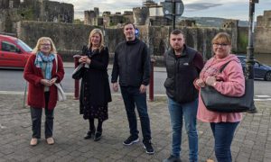 New town centre manager Jo Hillier-Raikes, second from left, with councillors Anne Broughton-Pettit, Jamie Pritchard, Shayne Cook and Elaine Forehead