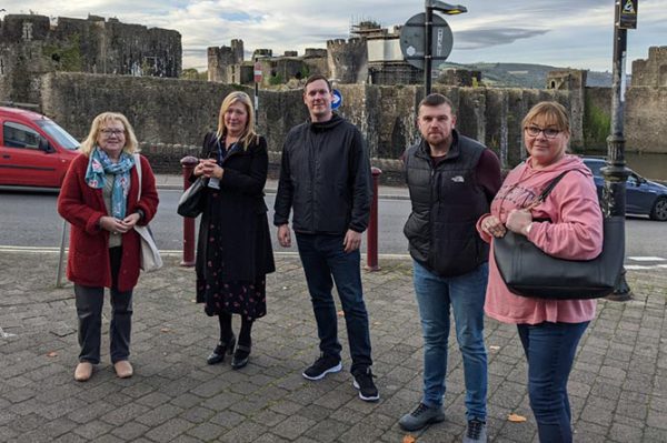 New town centre manager Jo Hillier-Raikes, second from left, with councillors Anne Broughton-Pettit, Jamie Pritchard, Shayne Cook and Elaine Forehead