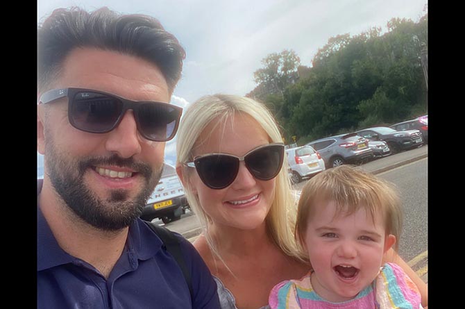 Owain, Ellie and daughter Amelia