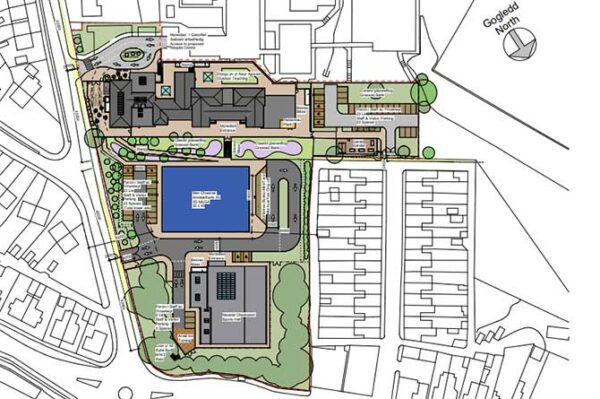 An impression of the proposed layout of the site