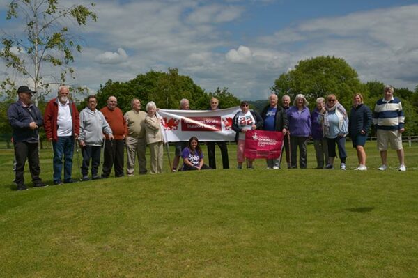 Members of Blackwood Stroke Support Group enjoying a golf outing at Bryn Meadows