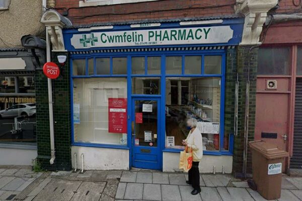 The Post Office at Cwmfelinfach Pharmacy has closed