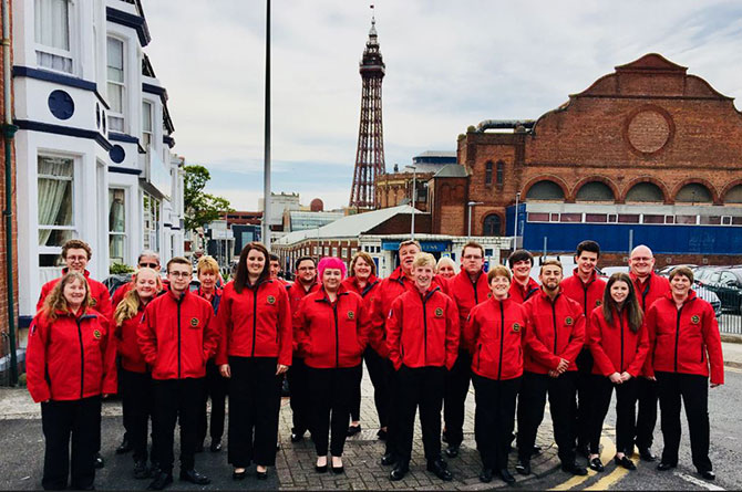 Members of BTM Brass Band in Blackpool