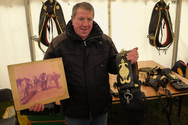 Chairman Glyn Davies with a harness presented to the group in 1874.