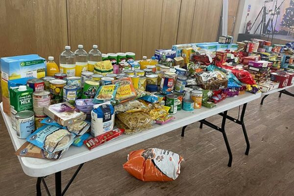 Food donated to the Parish Trust by Llanbradach Community Centre