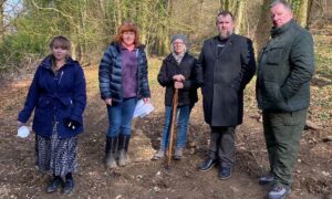 From left: Delyth Jewell MS, Cllr Janine Reed, Cllr Jan Jones, Peredur Owen Griffiths and Cllr Steve Skivens during a visit to Ty Llwyd quarry