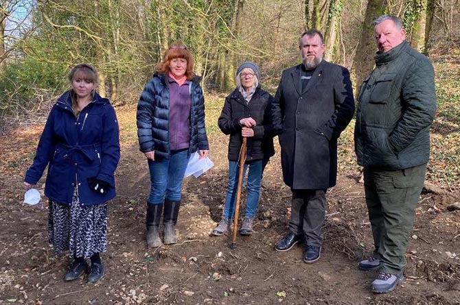 From left: Delyth Jewell MS, Cllr Janine Reed, Cllr Jan Jones, Peredur Owen Griffiths and Cllr Steve Skivens during a visit to Ty Llwyd quarry