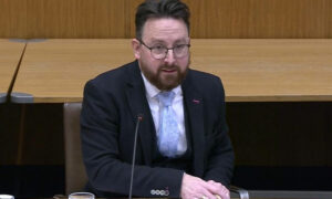 Hefin David MS speaking to the Senedd's Petitions Committee