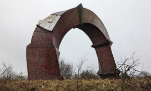 Rhymney's Twisted Chimney sculpture has been damaged by bad weather