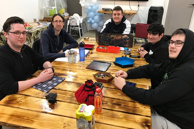 Members of the Dungeons and Dragons group at the Community Gaming Club
