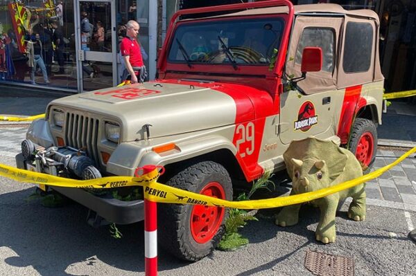 A replica of the Jeep from Jurassic Park was at Bargoed May Fair