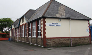 Outside of Fochriw Primary School