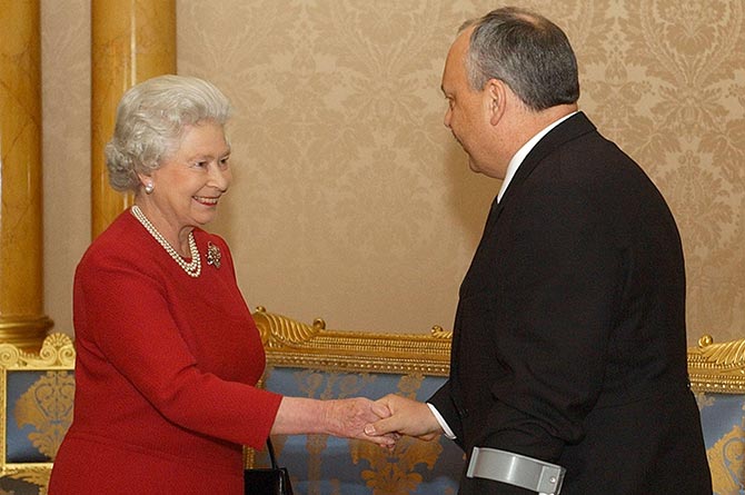 Denzil Connick meeting the late Queen Elizabeth II