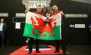 Gerwyn price and Jonny Clayton after their World Cup of Darts success